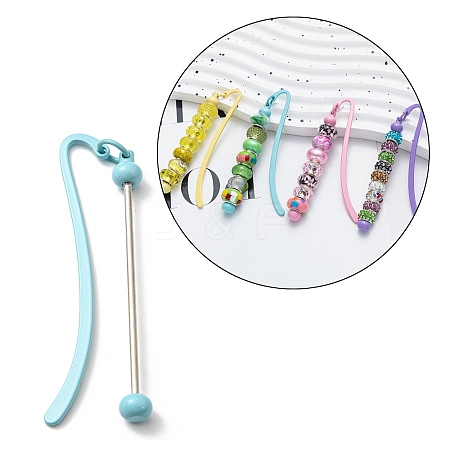 Iron & Alloy Bookmarks with Beadable Bar Pendant LS-AJEW-G055-02A-1