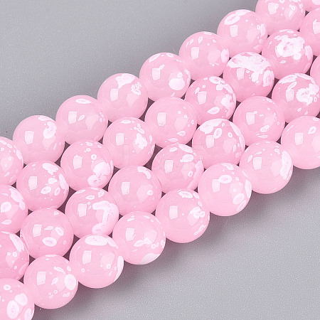 Baking Paint Glass Beads Strands DGLA-N015-10mm-02-1