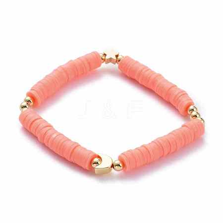 Handmade Polymer Clay Heishi Beads Stretch Bracelets BJEW-JB05621-03-1