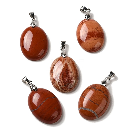 Natural Red Jasper Pendants G-Z055-03P-17-1