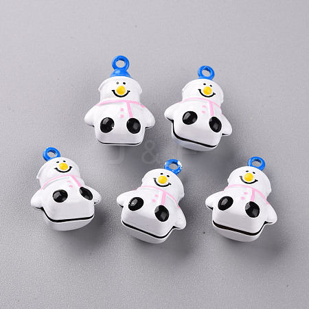 Baking Paint Brass Bell Pendants KKB-S002-015A-1