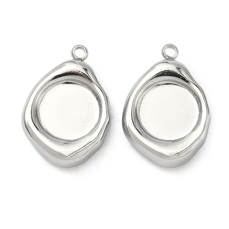 304 Stainless Steel Pendant Cabochon Settings STAS-C167-07B-P-1