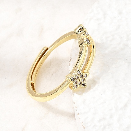 Brass Micro Pave Clear Cubic Zirconia Finger Rings for Women CU-CBAE7DF-12G-03-1