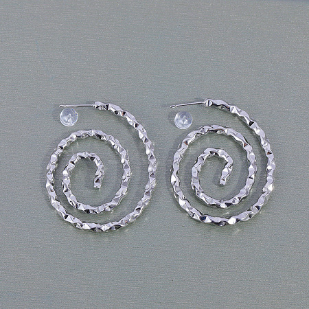 Elegant Spiral Brass Stud Earrings TL6766-1