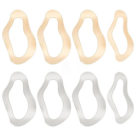 BENECREAT 16Pcs 2 Colors Brass Linking Rings KK-BC0012-36-1