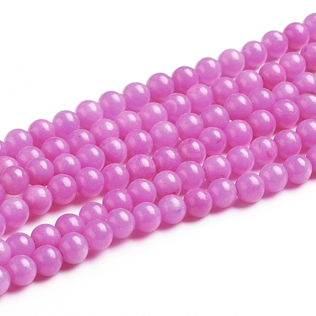 Natural Mashan Jade Round Beads Strands G-D263-4mm-XS30-1