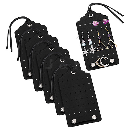 6 Bags PU Leather Earring Display Stands AJEW-PH0007-23-1