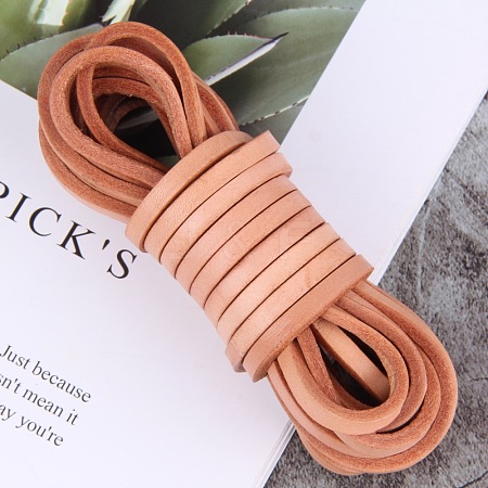 Flat Cowhide Leather Cord WL-WH0003-18B-03-1