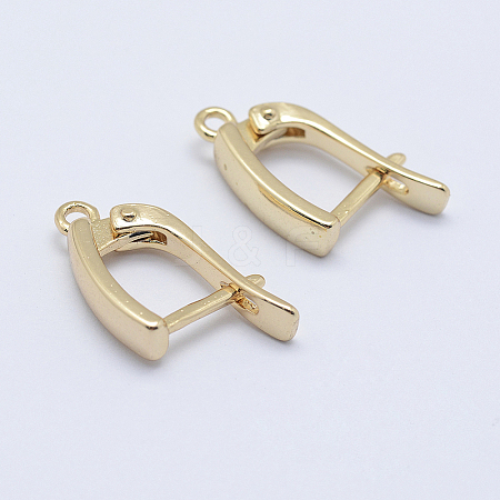 Brass Hoop Earring Findings with Latch Back Closure X-KK-F728-06G-A-NF-1