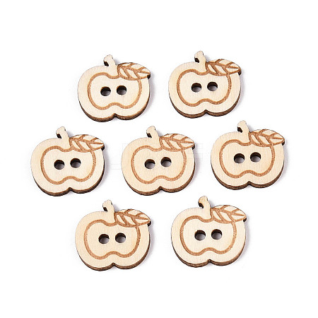 Apple Wood Buttons BUTT-T013-14B-1