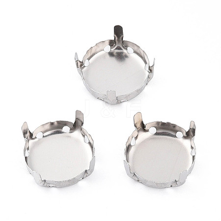 201 Stainless Steel Sew on Prong Settings STAS-T032-01-14mm-P-1