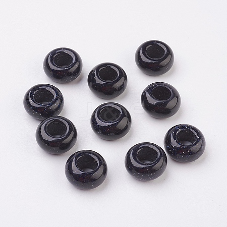 Synthetic Blue Goldstone European Beads LS-X-G-G740-14x8mm-17-1