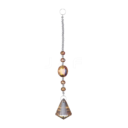 Crystal Teardrop Beaded Wall Hanging Decoration Pendant Decoration HJEW-G019-01F-1