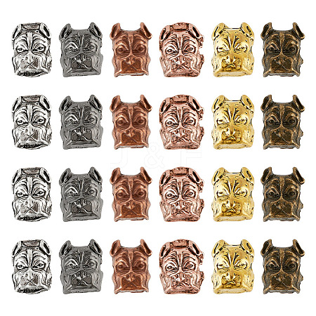 24Pcs 6 Colors Alloy Puppy Beads FIND-DR0001-21-1