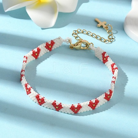 Glass Seed Beaded Bracelets for Women BJEW-MZ00214-03-1