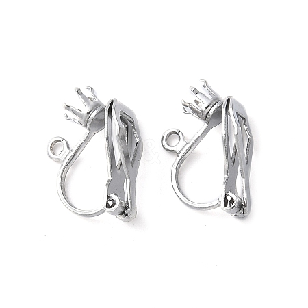 316 Stainless Steel Clip-on Earring Findings STAS-Z124-03P-1