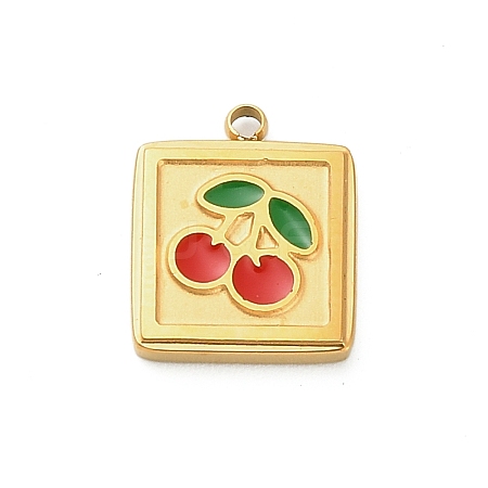 304 Stainless Steel Enamel Charms STAS-F331-01B-G-1