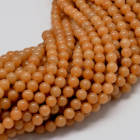 Natural Red Aventurine Stone Round Bead Strands G-P075-49-10mm-1