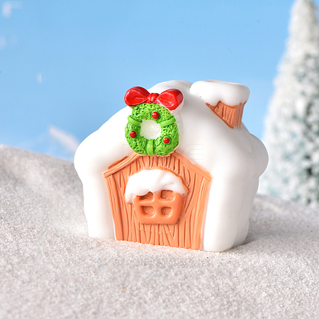 Christmas Themed Resin House Figurine XMAS-PW0001-091P-1