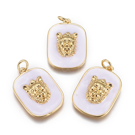 Brass Enamel Pendants KK-D159-01G-B-1