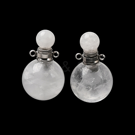 Natural Quartz Crystal Perfume Bottle Pendants GG-CBA7610-02P-06-1