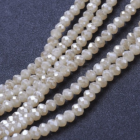Electroplate Glass Beads Strands EGLA-A034-J4mm-Y03-1