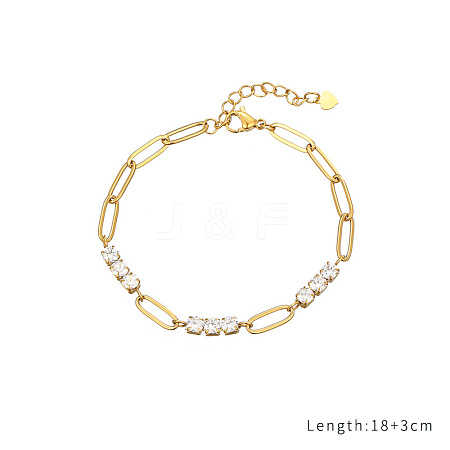 Gold Plated  Bracelet with Zircon BN3818-2-1