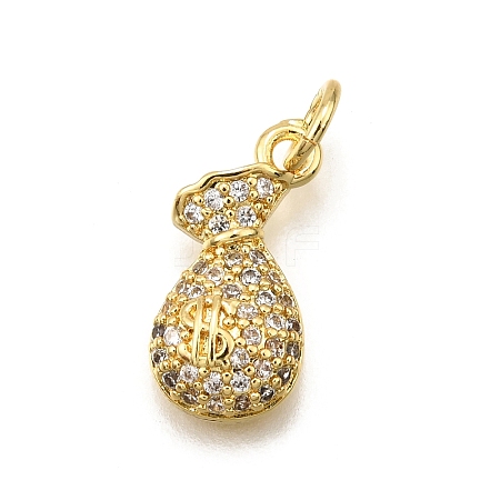 Brass Micro Pave Cubic Zirconia Pendants KK-K401-16G-1