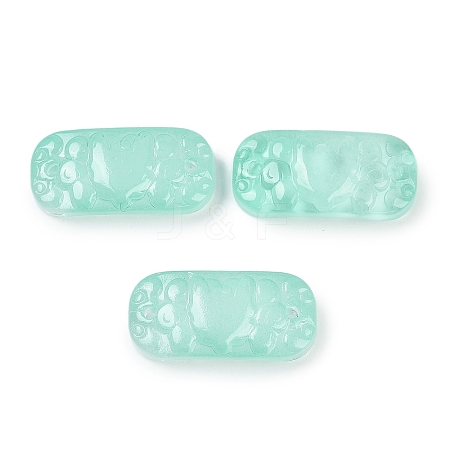 Spray Painted Transparent Glass Connector Charms X1-GLAA-H035-06K-1