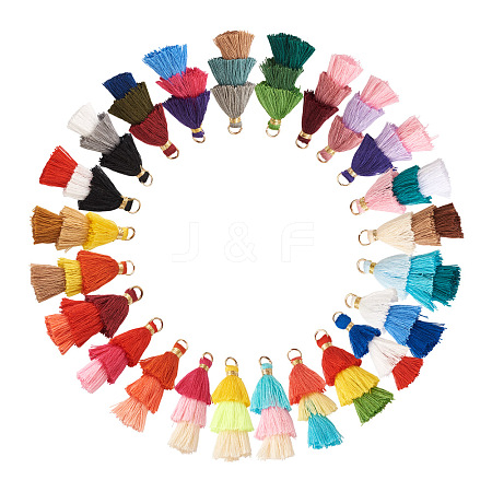 96Pcs 24 Colors Polycotton(Polyester Cotton) Tassel Pendant Decorations FIND-TA0001-27-1