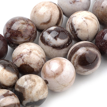Natural Zebra Jasper Beads Strands G-S259-30-8mm-1