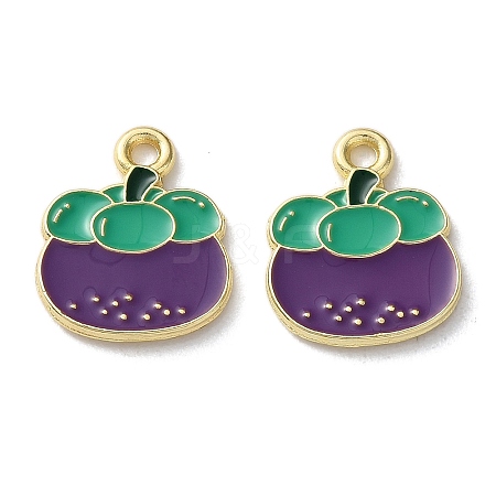 Fruit Alloy Enamel Charms PALLOY-S058-01LG-23-1