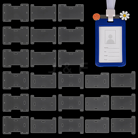 24Pcs 8 Styles Transparent PVC Badge Display Cards CDIS-FG0001-67-1