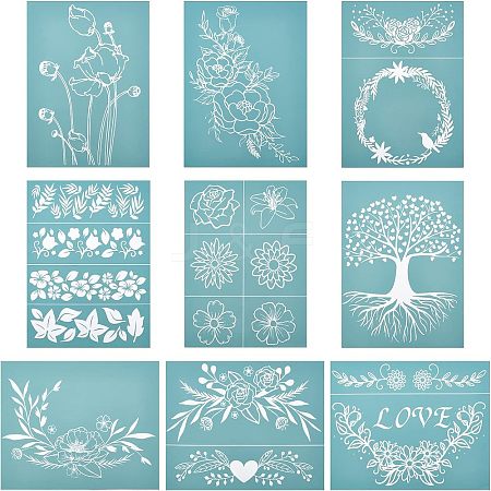 Olycraft Self-Adhesive Silk Screen Printing Stencil DIY-OC0003-79A-1