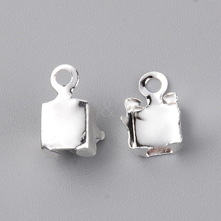 Zinc Alloy Rhinestone Claw Charms Setting PALLOY-TAC0023-07S-1