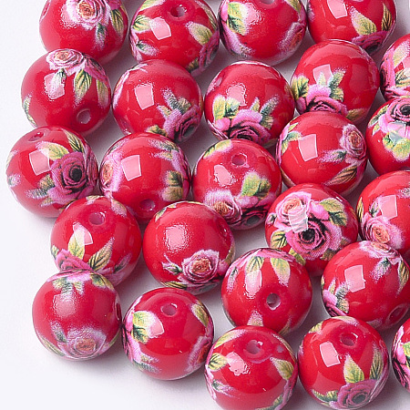 Printed & Spray Painted Glass Beads GLAA-S047-03B-11-1