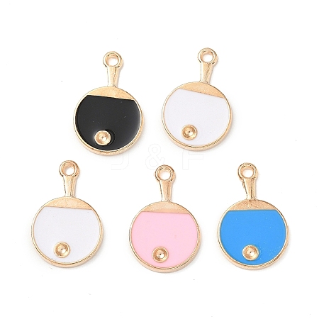 Alloy Enamel Pendant Rhinestone Settings ENAM-F154-01KCG-1