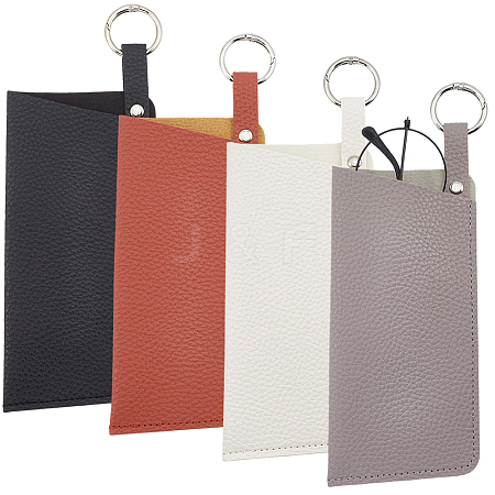 4Pcs 4 Colors PU Leather Eyeglass Cases AJEW-CN0004-99B-1