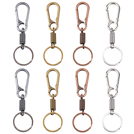 8Pcs 4 Colors Zinc Alloy Keychain Clasps FIND-HS0001-58-1