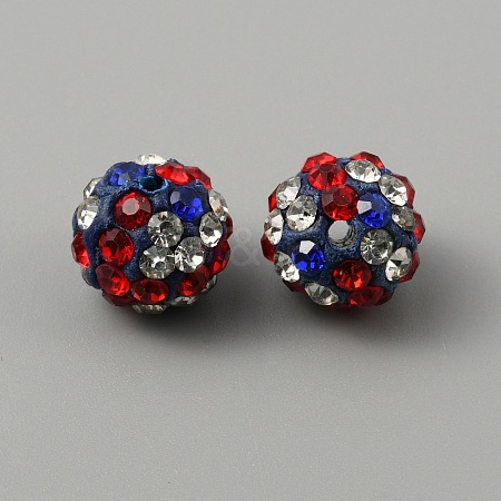 Polymer Clay Rhinestone Beads CLAY-WH0011-01-1