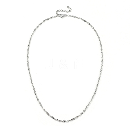 304 Stainless Steel Singapore Chain Necklaces NJEW-JN02930-02-1