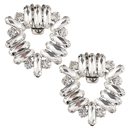 Gorgecraft 1 Pair Alloy Crystal Rhinestone Shoe Buckle Clips FIND-GF0005-99-1