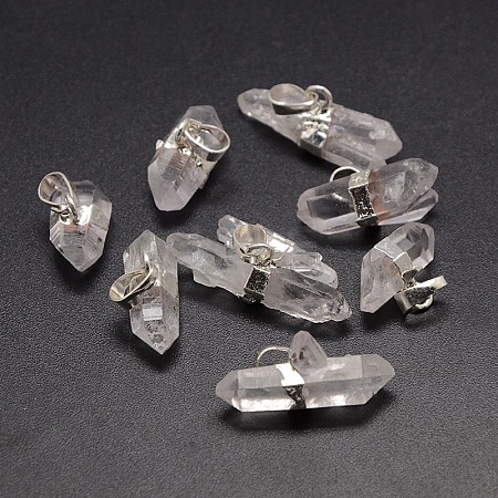 Natural Quartz Crystal Nuggets Pendants G-F157-10B-1