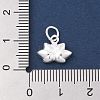 925 Sterling Silver Flower Charms with Jump Rings and 925 Stamp STER-M021-02S-04-3