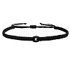 Adjustable Handmade Woven Waxed Cord Braided Bracelets with Acrylic Letter Beads LS-OI4298-11-1