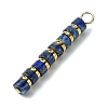 Natural Lapis Lazuli & Electroplated Synthetic Non-magnetic Hematite Heishi Beaded Pendants PALLOY-JF03292-04-3