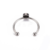 201 Stainless Steel Cuff Pad Ring Settings STAS-S080-042A-P-4