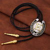 Cowboy Western Alloy Horseshoes & Letter Pendant Bolo Tie Necklaces NJEW-WH20014-02H-3
