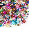 Round Spray Painted Glass Beads DGLA-TA0001-15-3