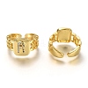 Brass Micro Pave Clear Cubic Zirconia Cuff Rings RJEW-H541-01R-G-1